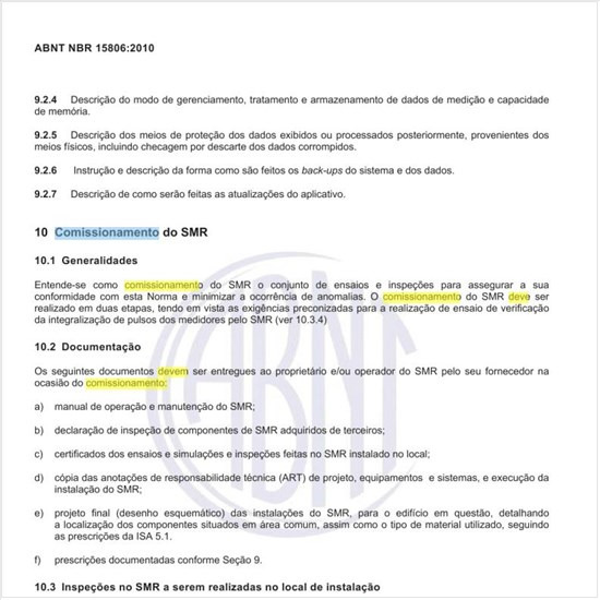 Como deve ser executado o comissionamento do SMR?