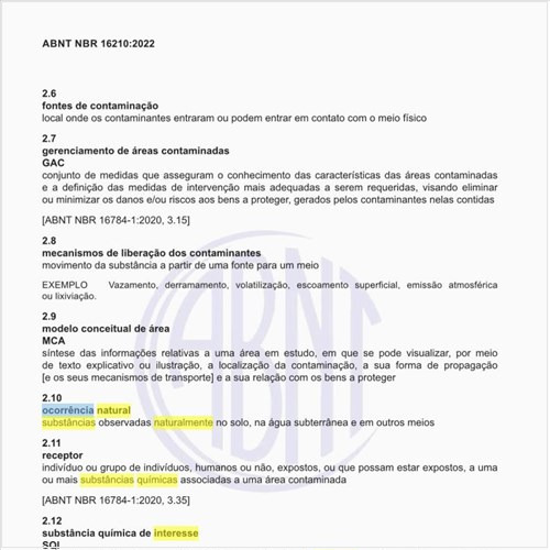 O que é uma ocorrência natural das substâncias químicas de interesse (SQI)?