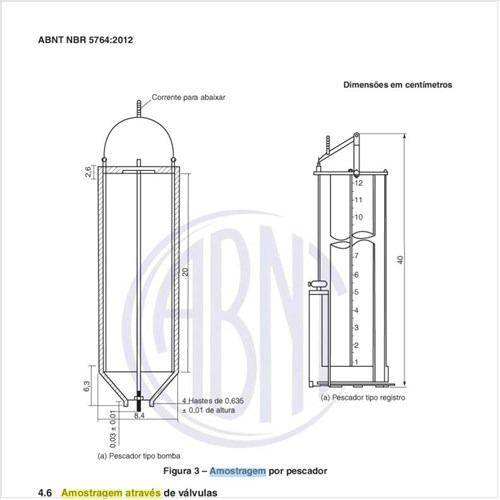 Como deve ser executada a amostragem através de válvulas?