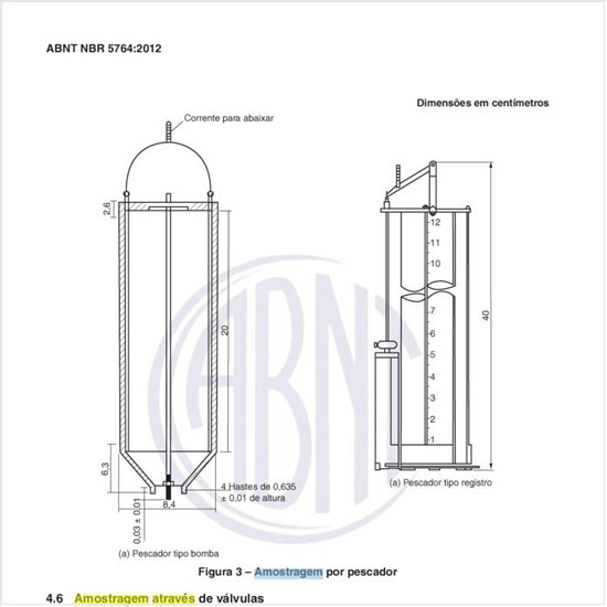 Como deve ser executada a amostragem através de válvulas?