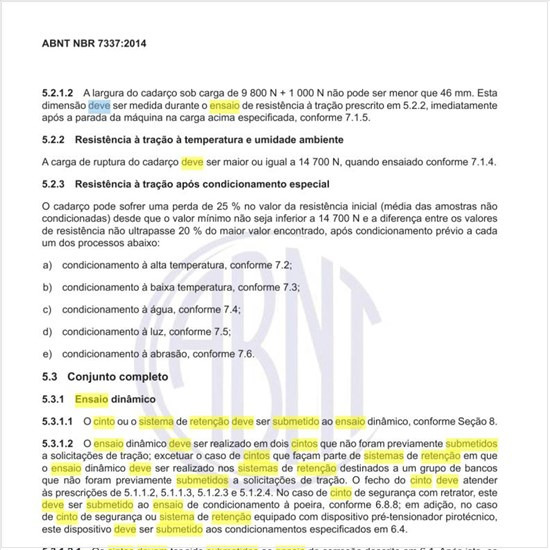 Por que o cinto ou o sistema de retenção deve ser submetido ao ensaio dinâmico?