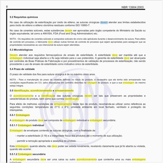Como deve ser feita a identificação, o acondicionamento e o armazenamento dos fios?