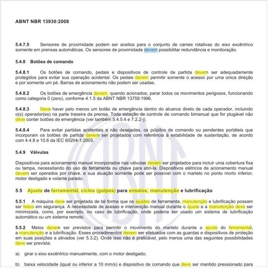 Como deve ser feito o projeto do ajuste de ferramental, ciclos (golpes) para ensaios, manutenção e lubrificação?