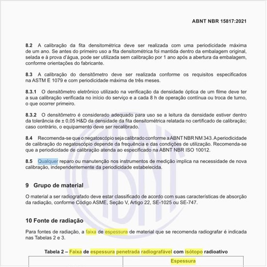 Qual é a faixa de espessura penetrada radiografável com isótopo radioativo?