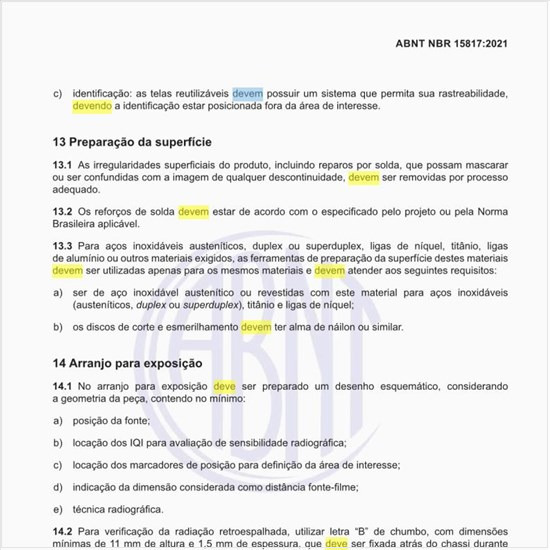 Como deve ser executada a marcação de posição?
