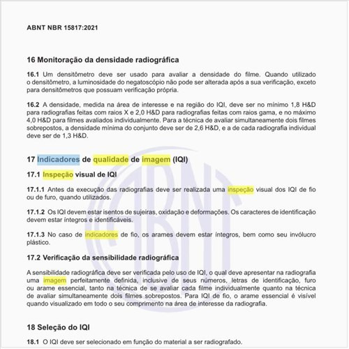 Por que fazer a inspeção dos indicadores de qualidade de imagem (IQI)?
