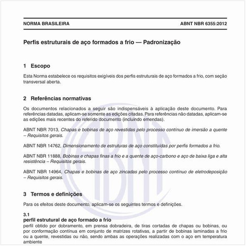 O que é a largura nominal do elemento?