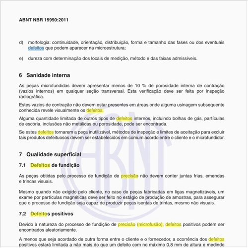 Quais são os defeitos de fundição?