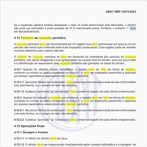 Como deve ser feito o relatório de inspeção periódica?