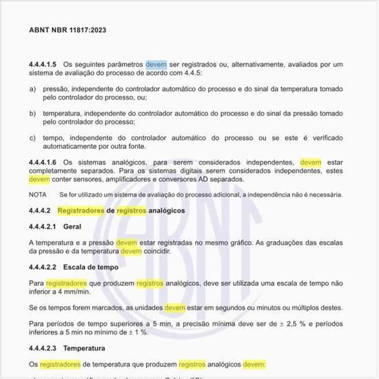 Como devem operar os registradores de registros analógicos?