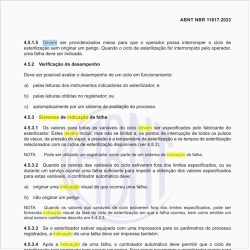 Como devem funcionar os sistemas de indicação de falha?