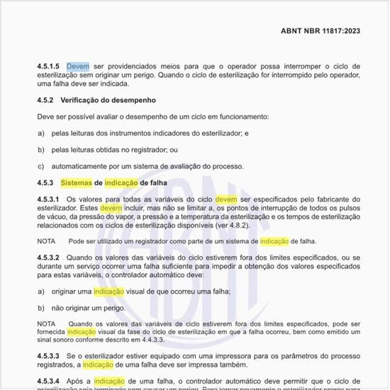 Como devem funcionar os sistemas de indicação de falha?