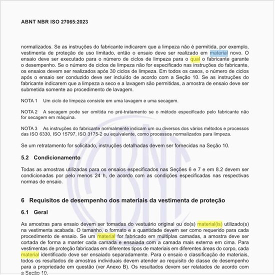 Qual é a percentagem de repelência do material (ensaio da pipeta)?