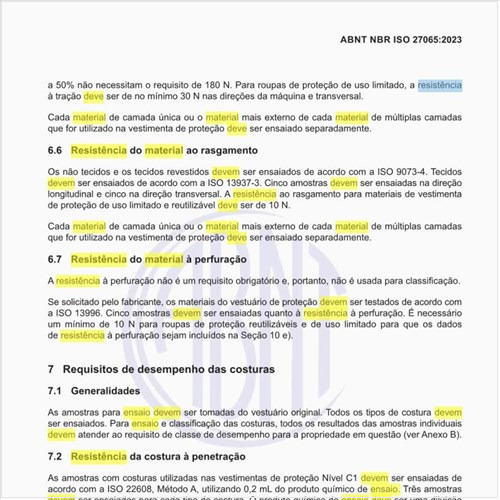 Como deve ser feito o ensaio de resistência do material ao rasgamento?