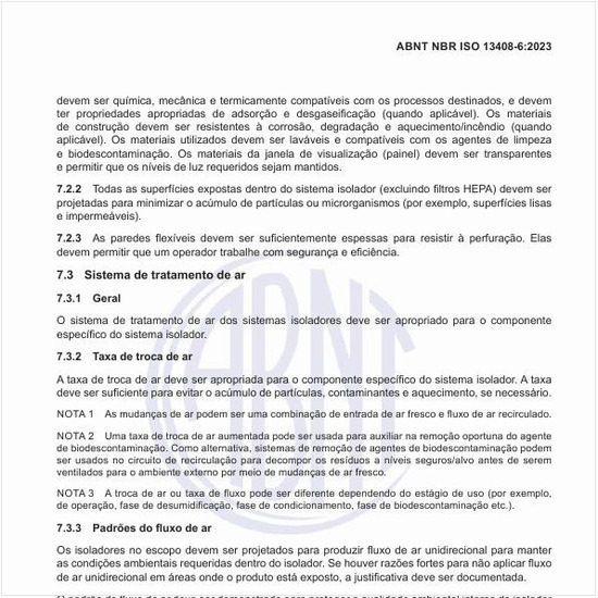 Quais devem ser os padrões do fluxo de ar?