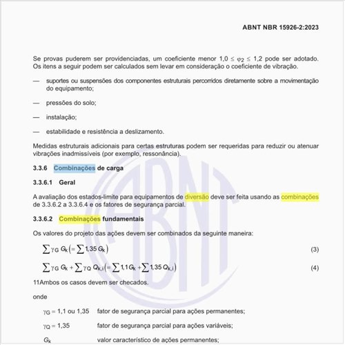 Quais são as combinações de carga?