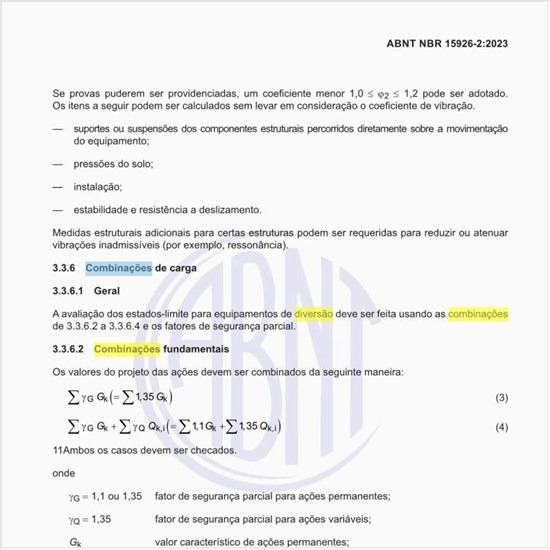 Quais são as combinações de carga?