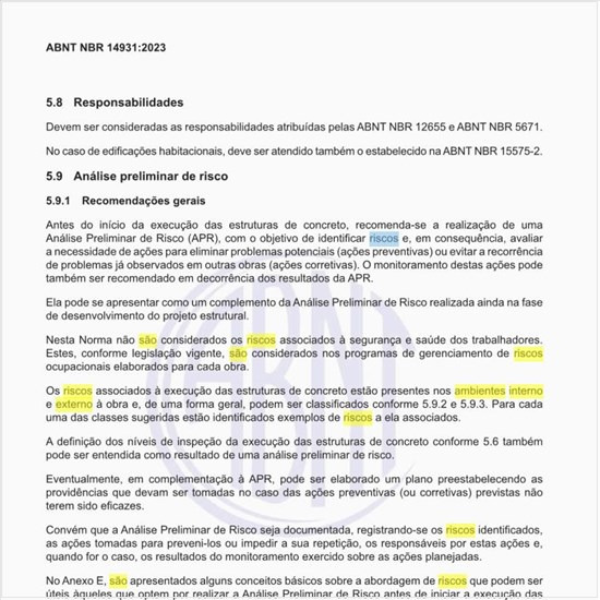 Quais são os riscos no ambiente externo e interno da obra?
