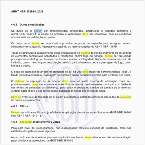 Como deve ser o sistema de exaustão, insuflamento e vazão?