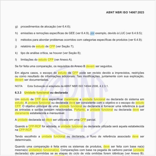Por que um estudo de CFP deve especificar claramente a unidade funcional ou declarada?