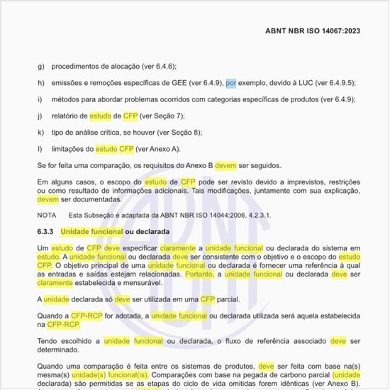 Por que um estudo de CFP deve especificar claramente a unidade funcional ou declarada?