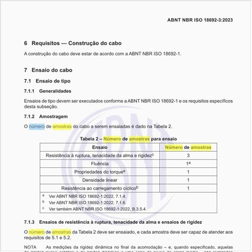 Qual o número de amostras para ensaio?