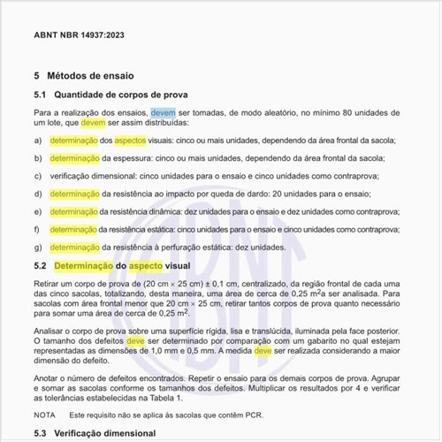 Como deve ser feita a determinação do aspecto visual?