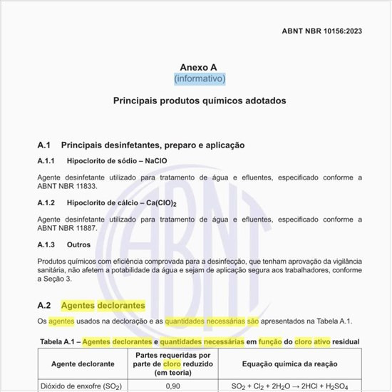 Quais são os agentes declorantes e quantidades necessárias em função do cloro ativo residual?