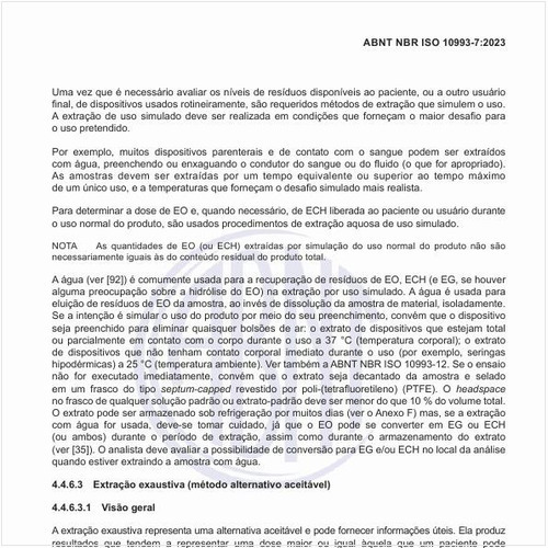 O que é a extração exaustiva (método alternativo aceitável)?