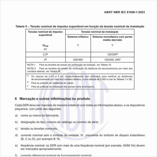 Como deve ser feita a marcação e outras informações no produto?