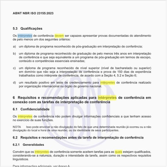Quais devem ser as qualificações dos intérpretes de conferência?