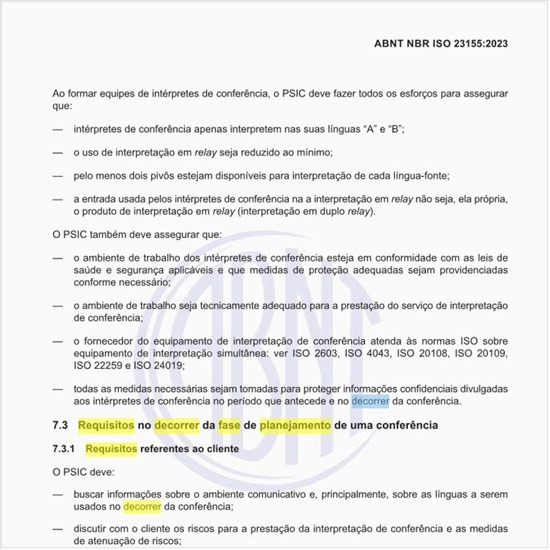 Quais são os requisitos no decorrer da fase de planejamento de uma conferência?