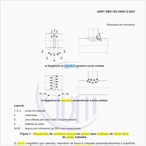 Quais são as sequências de varredura manual do sensor para avaliação de vários tipos de juntas soldadas?