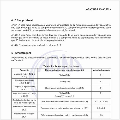 Qual a quantidade de amostras que deve ser utilizada nos ensaios?