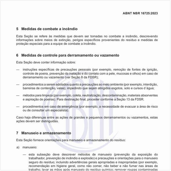 Quais são as informações sobre as medidas de controle para derramamento ou vazamento?