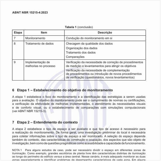 Qual seria o checklist relativo às principais características da edificação?