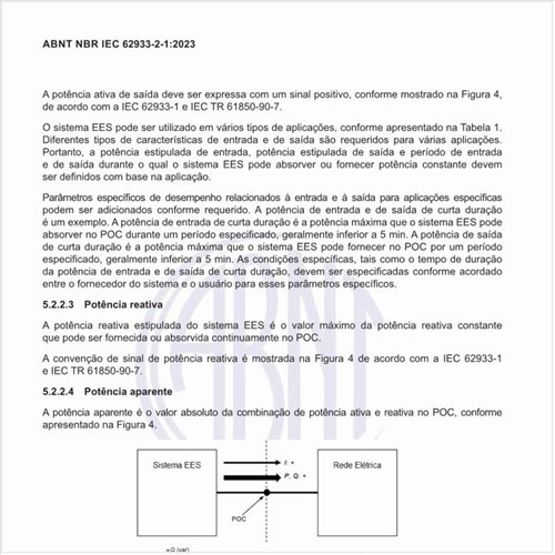 Qual é a convenção de sinais de potência ativa e reativa?