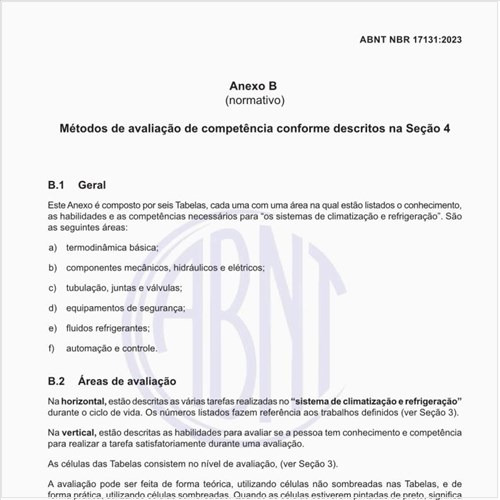 Quais são os métodos de avaliação de competência conforme descritos na norma?