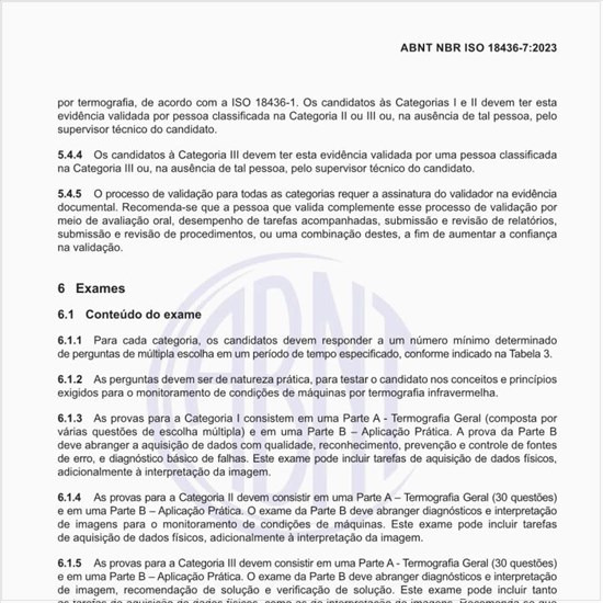 Qual deve ser o conteúdo do exame para os candidatos?