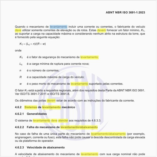 O que deve atender os sistemas de levantamento mecânico?