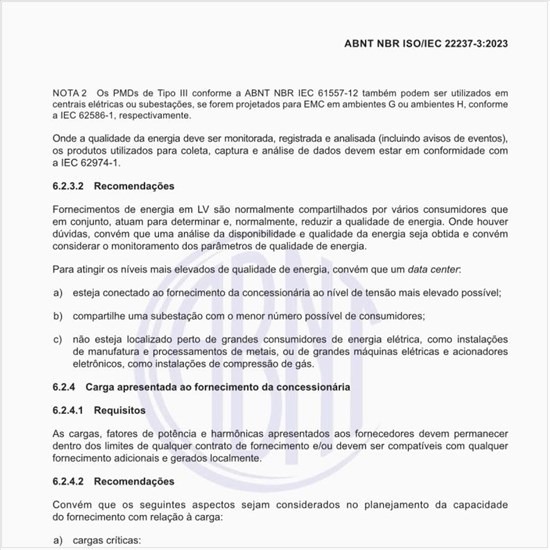 Qual deve ser a carga apresentada ao fornecimento da concessionária?