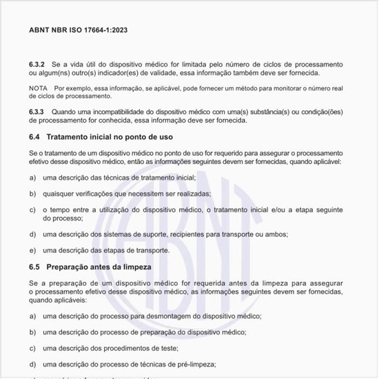 Quais devem ser as informações sobre o tratamento inicial no ponto de uso?