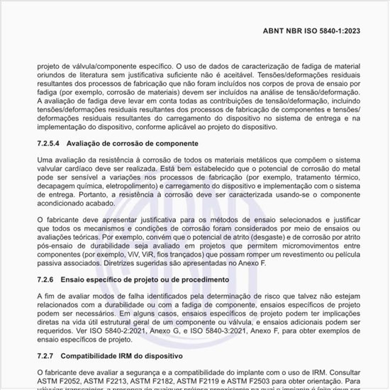 Qual é o ensaio específico de projeto ou de procedimento?