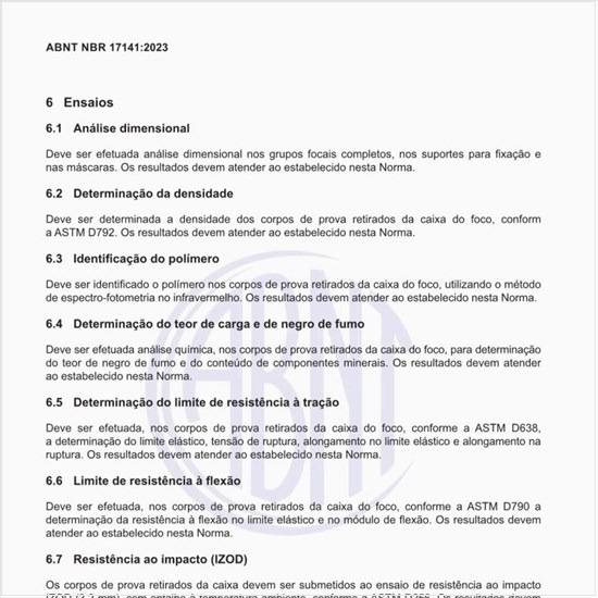 Como deve ser feito o ensaio de deformação térmica?