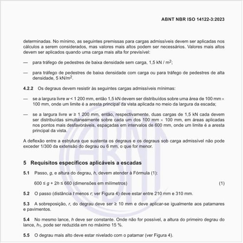 Quais são os requisitos específicos aplicáveis às escadas?