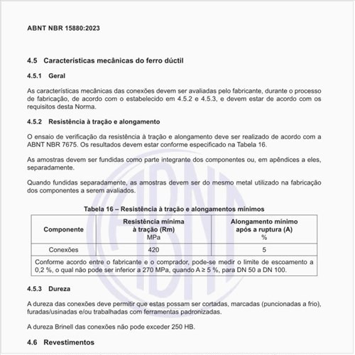 Qual a resistência à tração e alongamentos mínimos?
