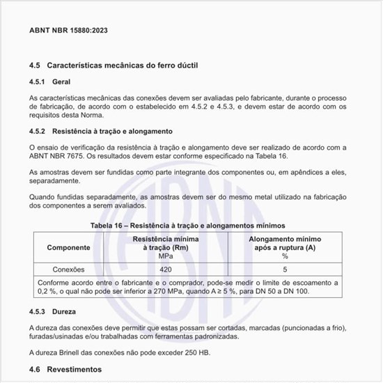 Qual a resistência à tração e alongamentos mínimos?