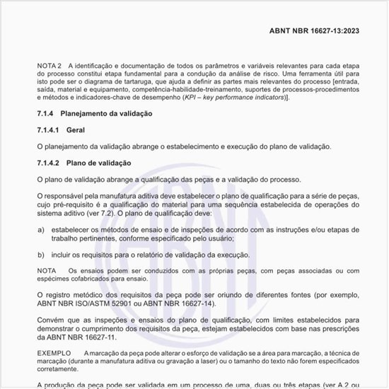 O que abrange o planejamento da validação?