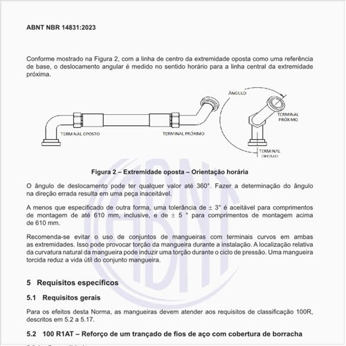 Quais são as dimensões e as especificações para mangueiras de borracha sintética 100 R1 AT?