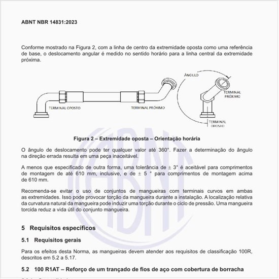 Quais são as dimensões e as especificações para mangueiras de borracha sintética 100 R1 AT?